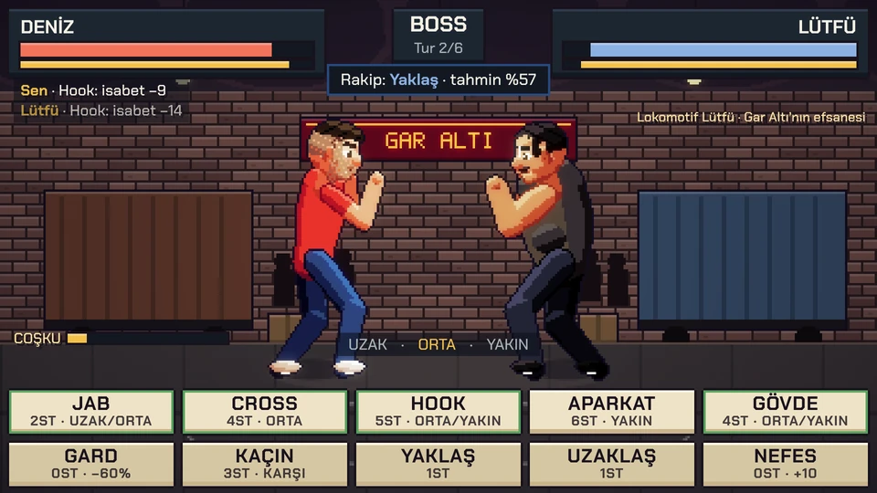 Gar peronlarının altında Lokomotif Lütfü ile dövüş